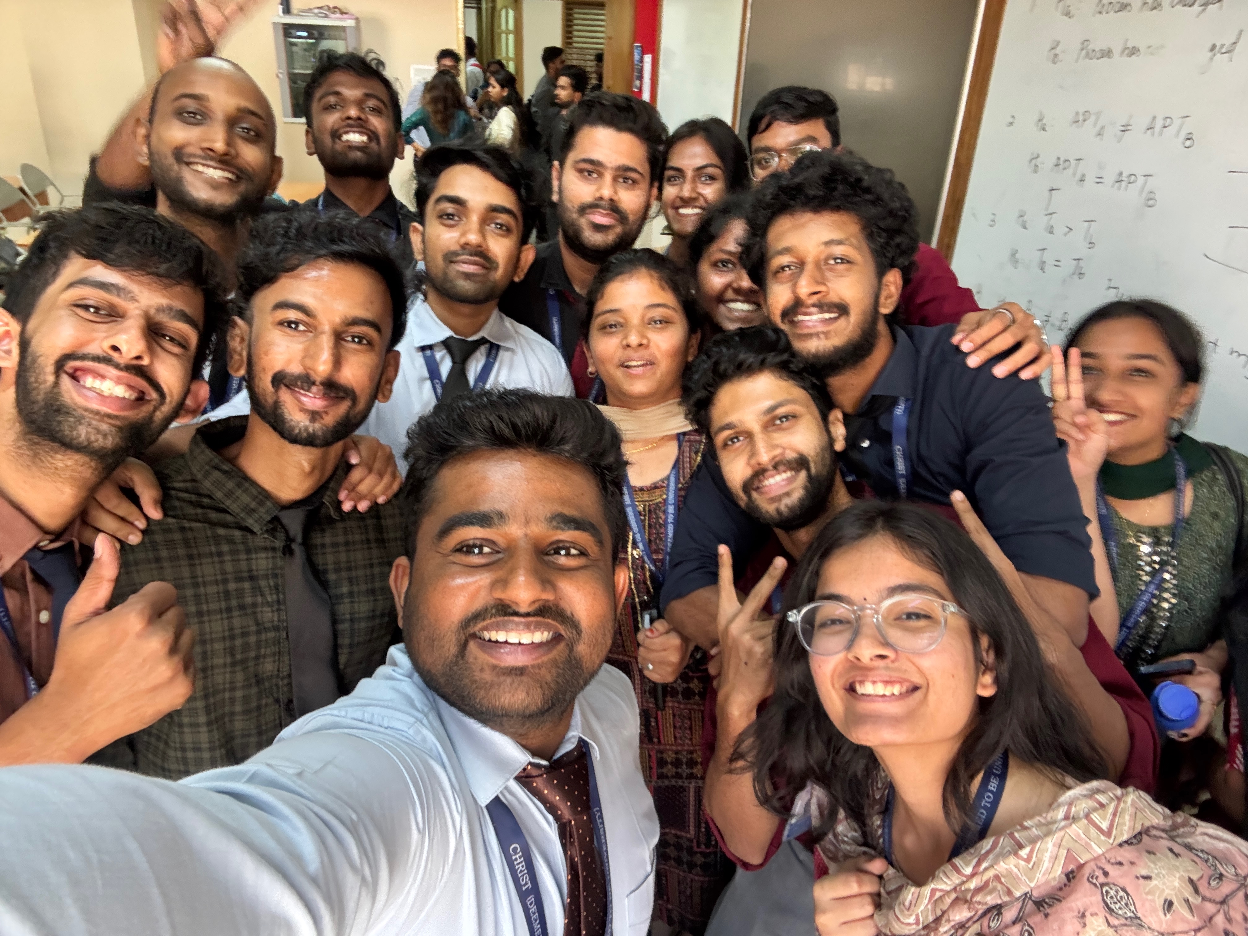 Roshan R Sivakumar with TVW Classmates — Christ University MBA Bangalore